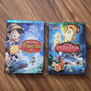 Disney Pinocchio and Peter Pan Platinum Edition DVDs